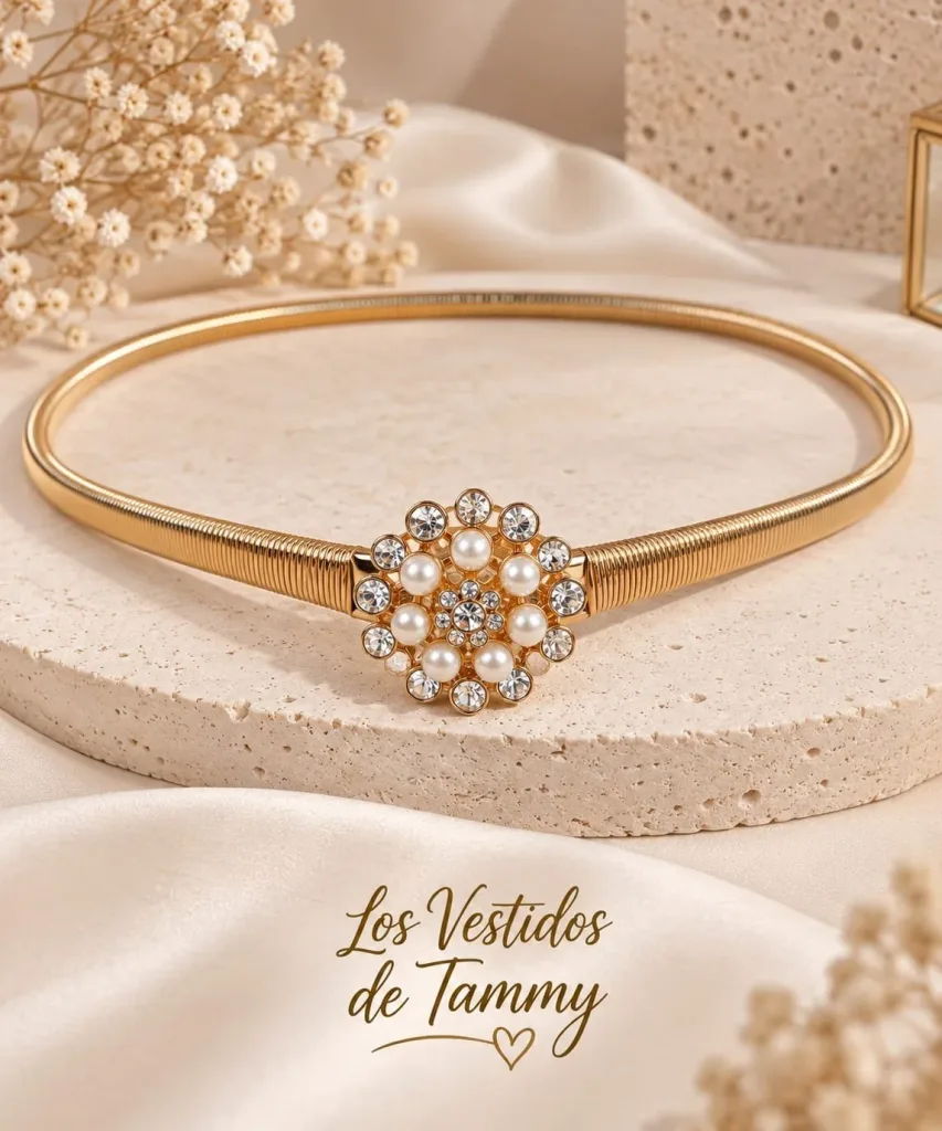Cinturón Brillos Eternos Flor de Perlas