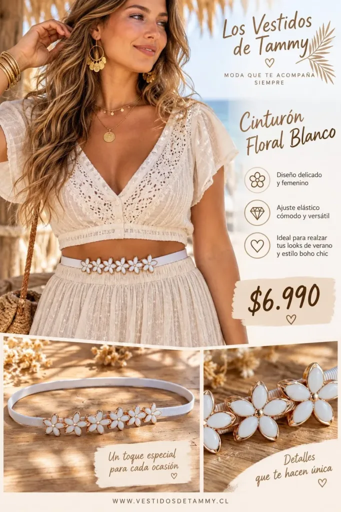 Cinturón Floral Blanco